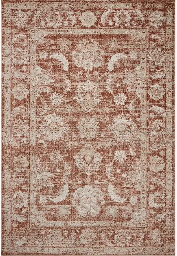 Odette Rust/Ivory 9'2" x 9'2" Round Area Rug