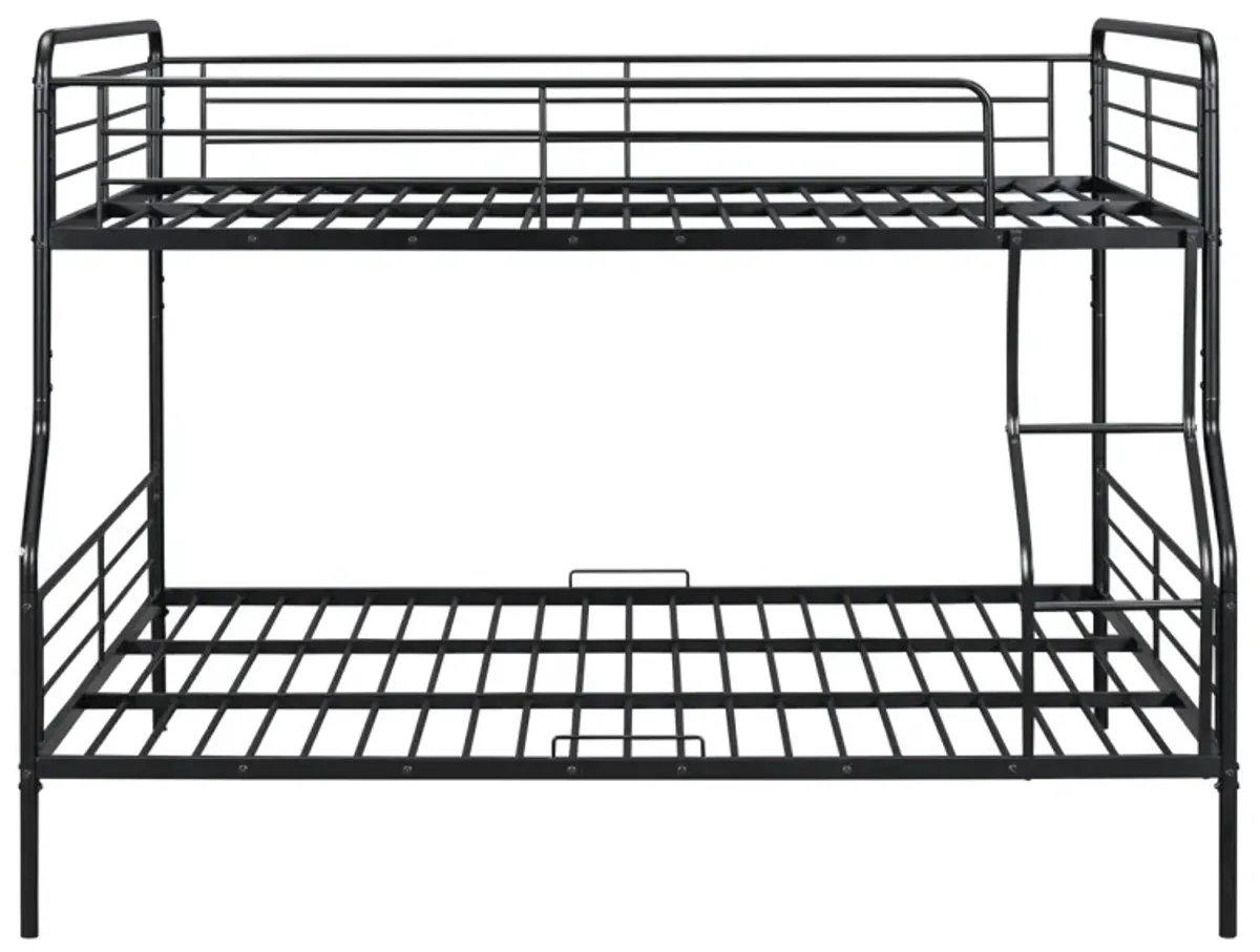 Full XL Over Queen Metal Bunk Bed, Black