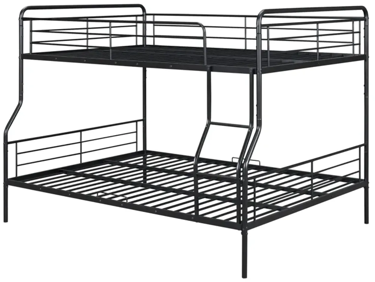 Full XL Over Queen Metal Bunk Bed, Black