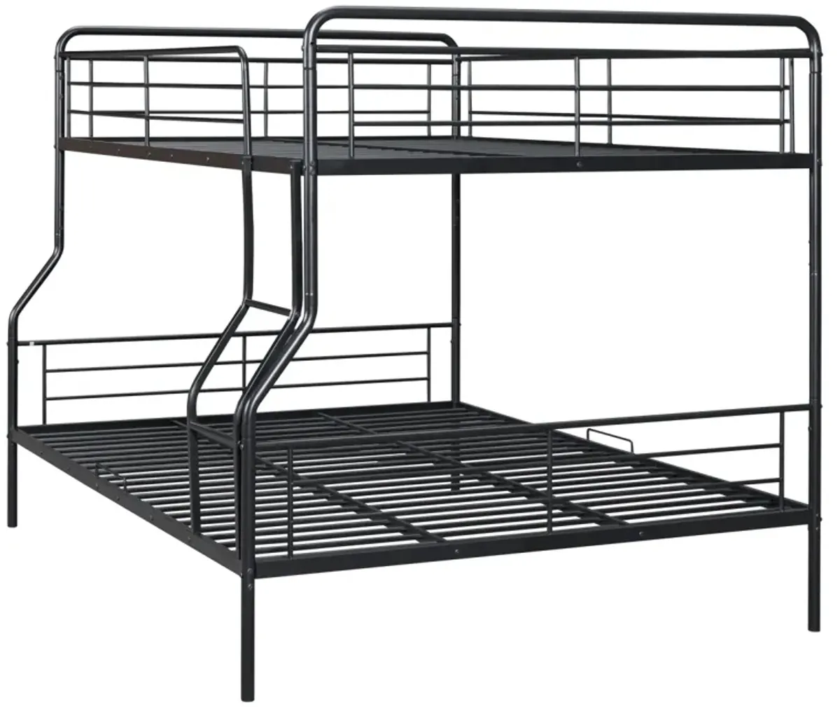 Full XL Over Queen Metal Bunk Bed, Black