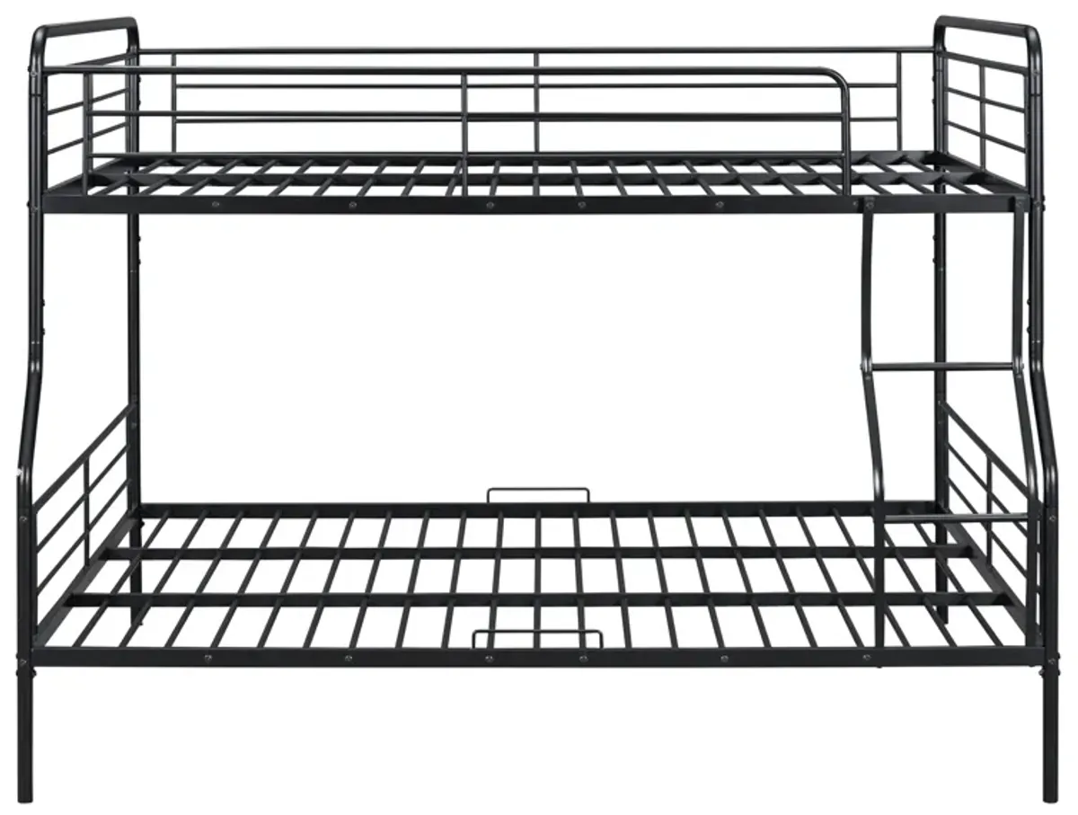 Full XL Over Queen Metal Bunk Bed, Black