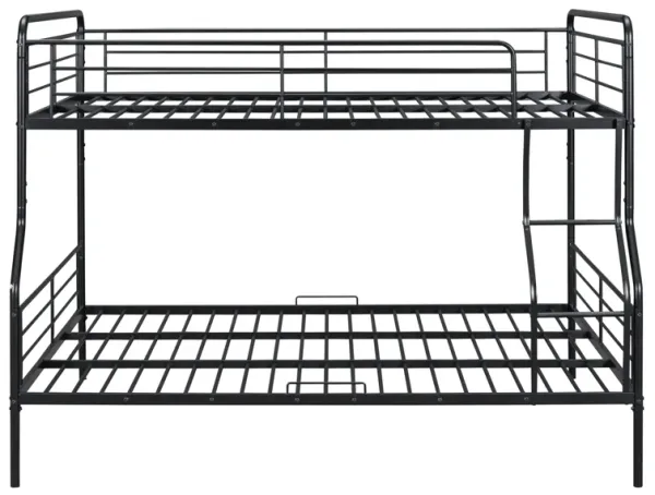 Full XL Over Queen Metal Bunk Bed, Black