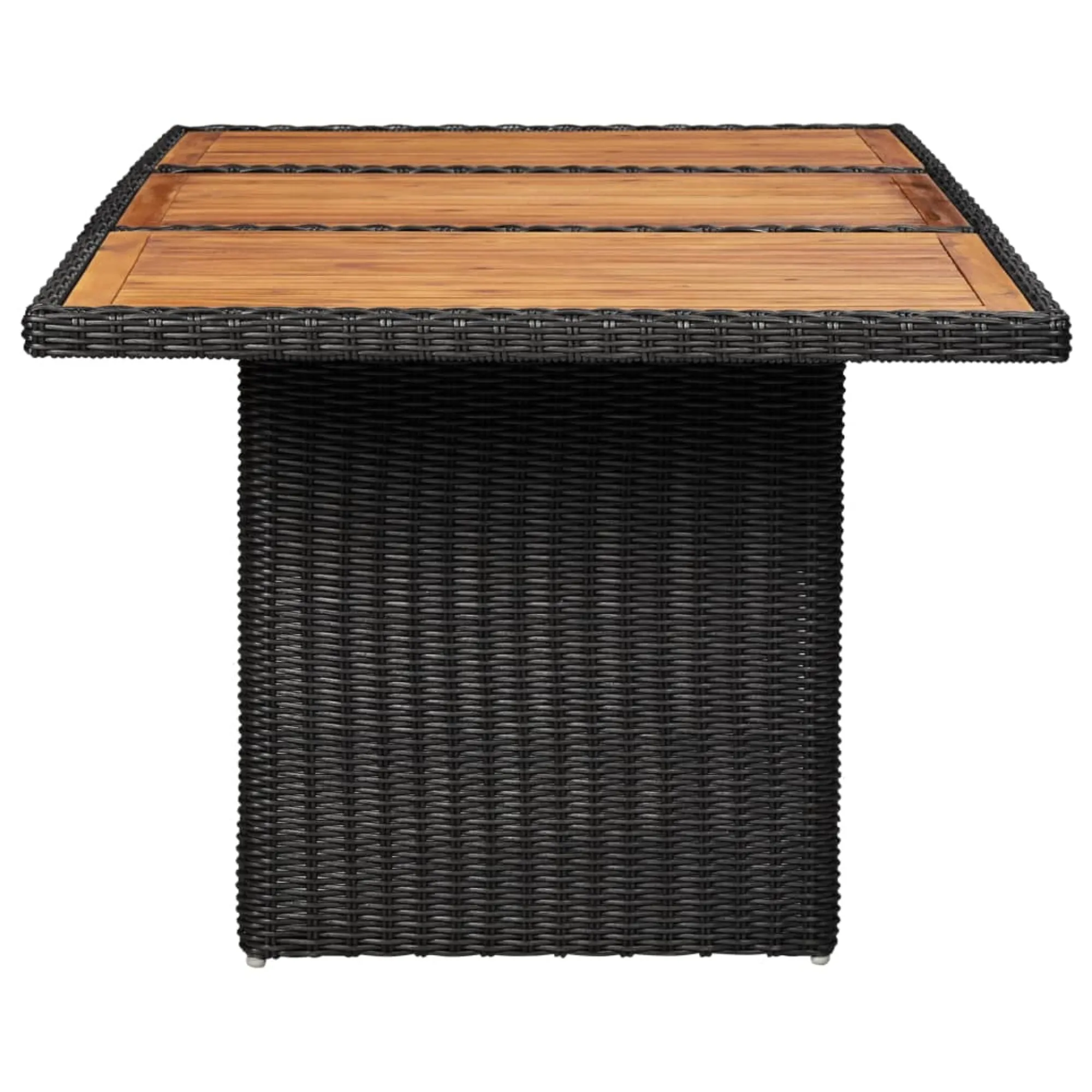 vidaXL Garden Dining Table Black 78.7"x39.4"x29.1" Poly Rattan