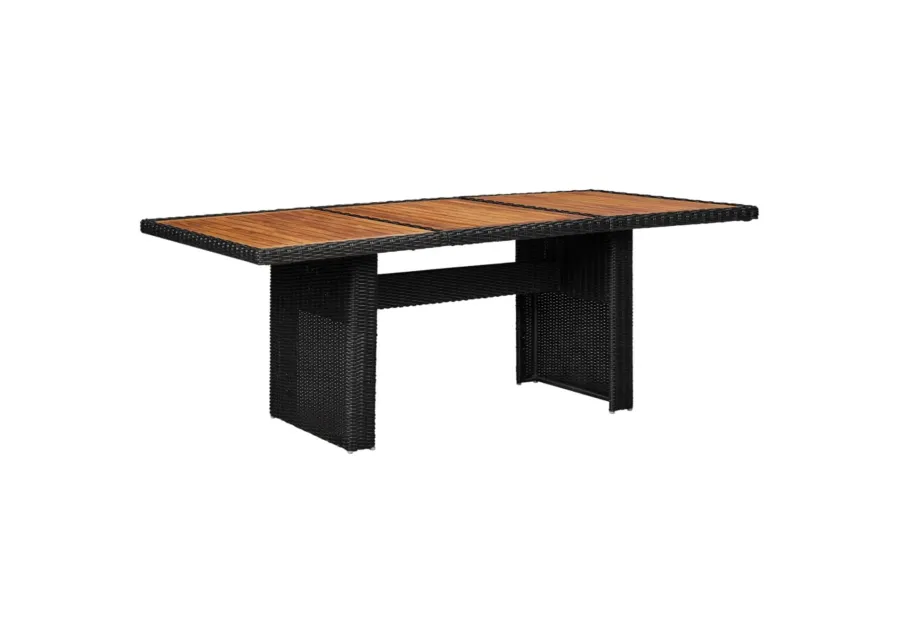 vidaXL Garden Dining Table Black 78.7"x39.4"x29.1" Poly Rattan