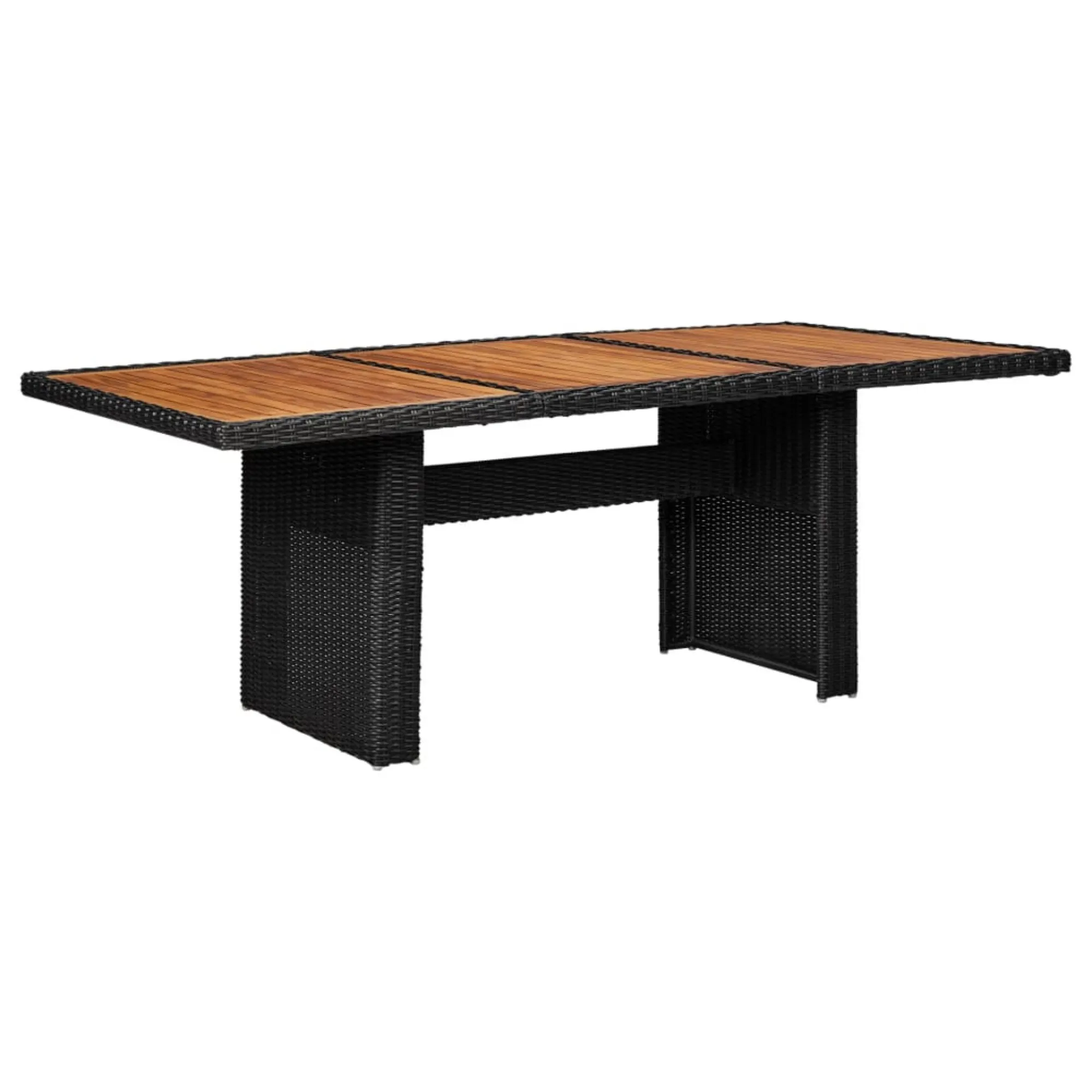 vidaXL Garden Dining Table Black 78.7"x39.4"x29.1" Poly Rattan