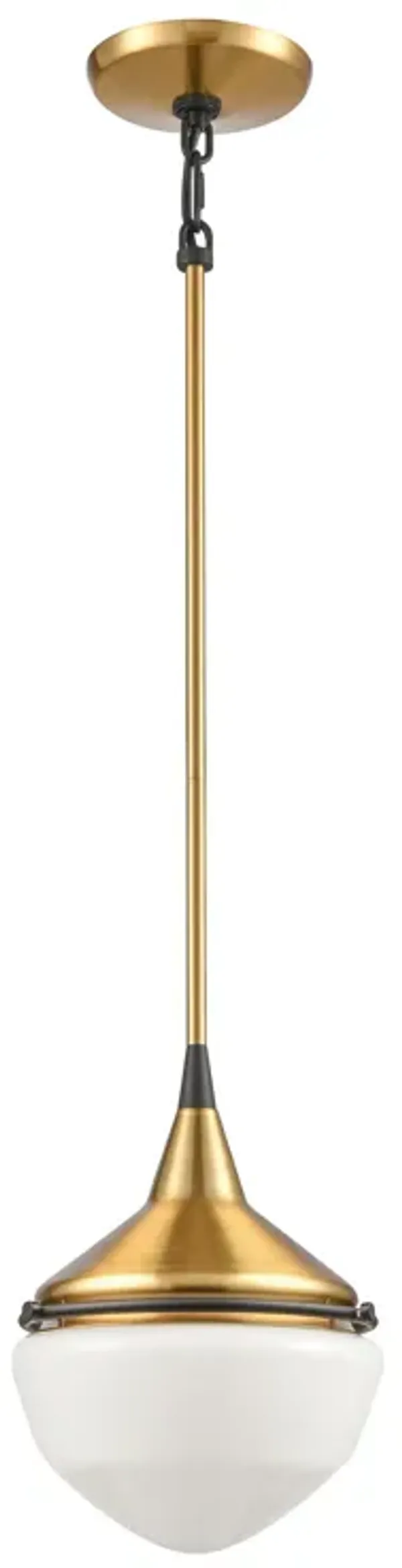 Mid-Century Schoolhouse Small Brass 12'' Wide 1-Light Mini Pendant