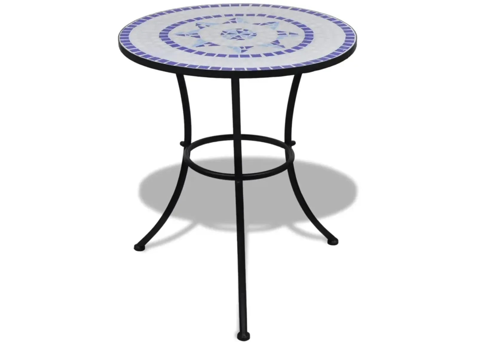 vidaXL Bistro Table Blue and White 23.6" Mosaic