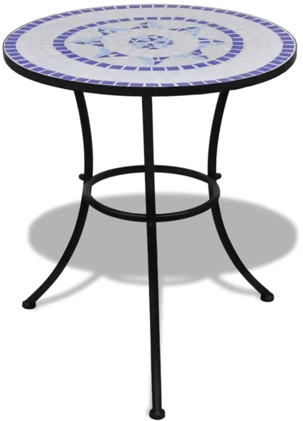 vidaXL Bistro Table Blue and White 23.6" Mosaic