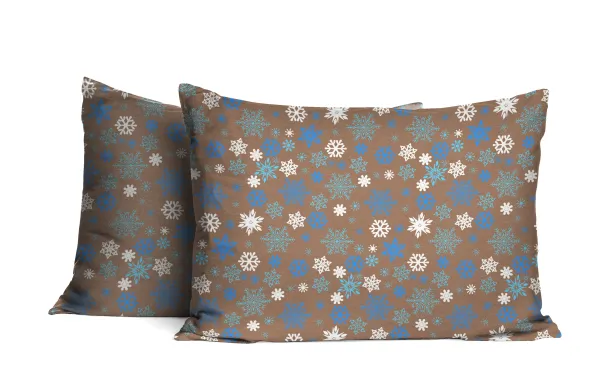 Pointehaven Heavy Weight 100% Cotton Snowflakes Brown Printed 170 GSM Flannel 4 pc Sheet Set, Full