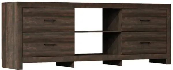 FUFU&GAGA Modern TV Stand with Drawers and Open Shelves, (70.8" W x 15.7" D x 25.6" H), White