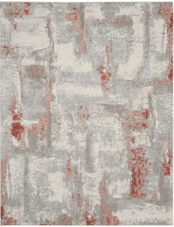 Elation ETN06 Gray/Brick 7'10" x 9'10" Rug