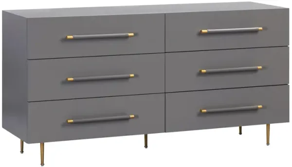 Trident Black 6 Drawer Dresser