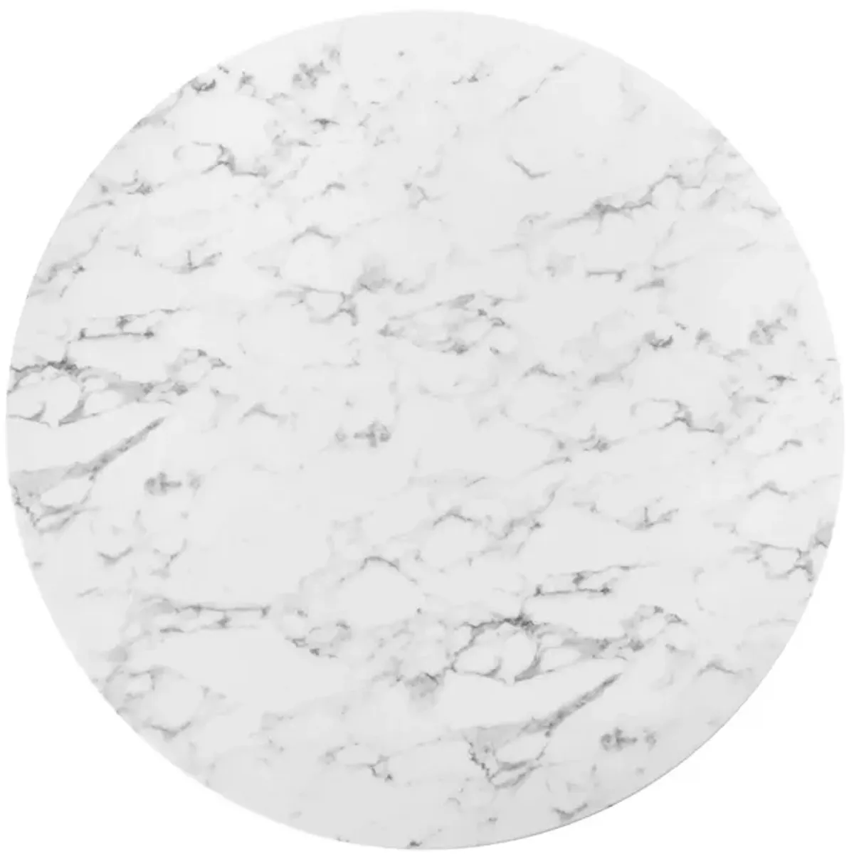 Modway - Lippa 54" Round Artificial Marble Dining Table White