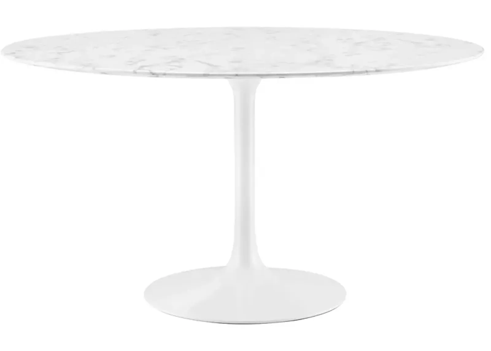 Modway - Lippa 54" Round Artificial Marble Dining Table White