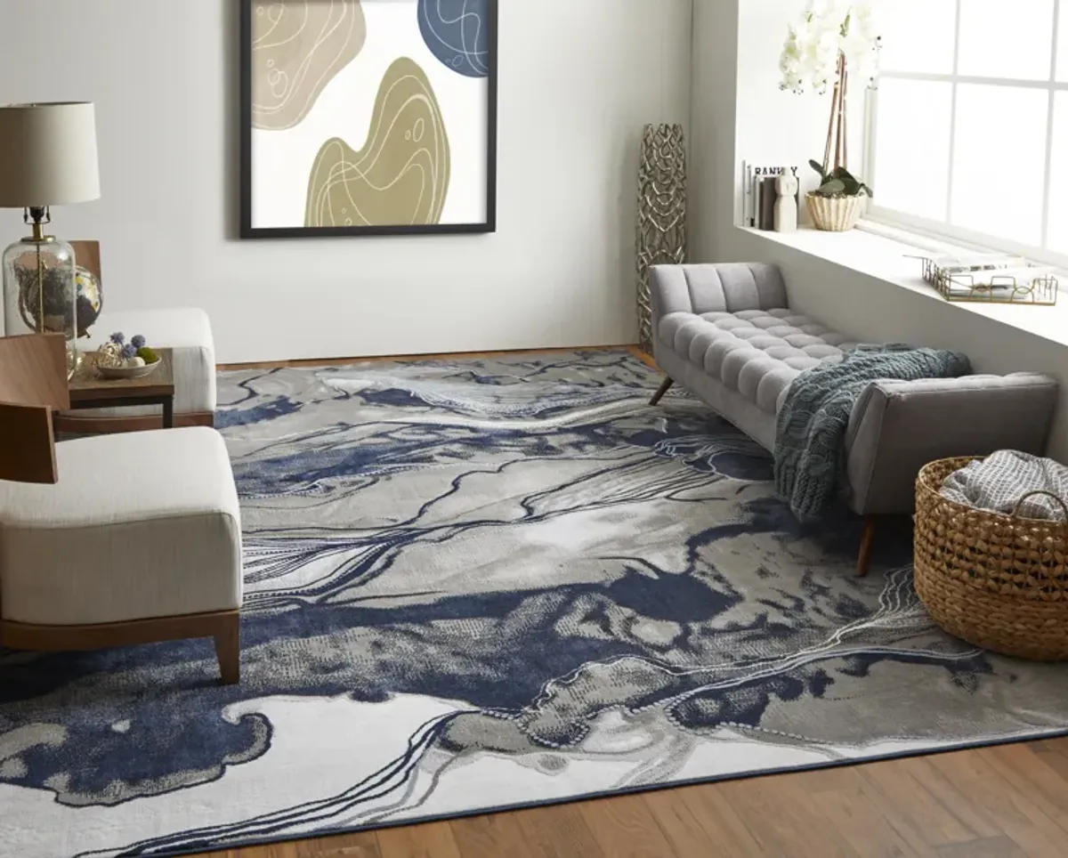 Gaspar 39KTF Blue/Gray/Ivory 10'4" x 13'6" Rug