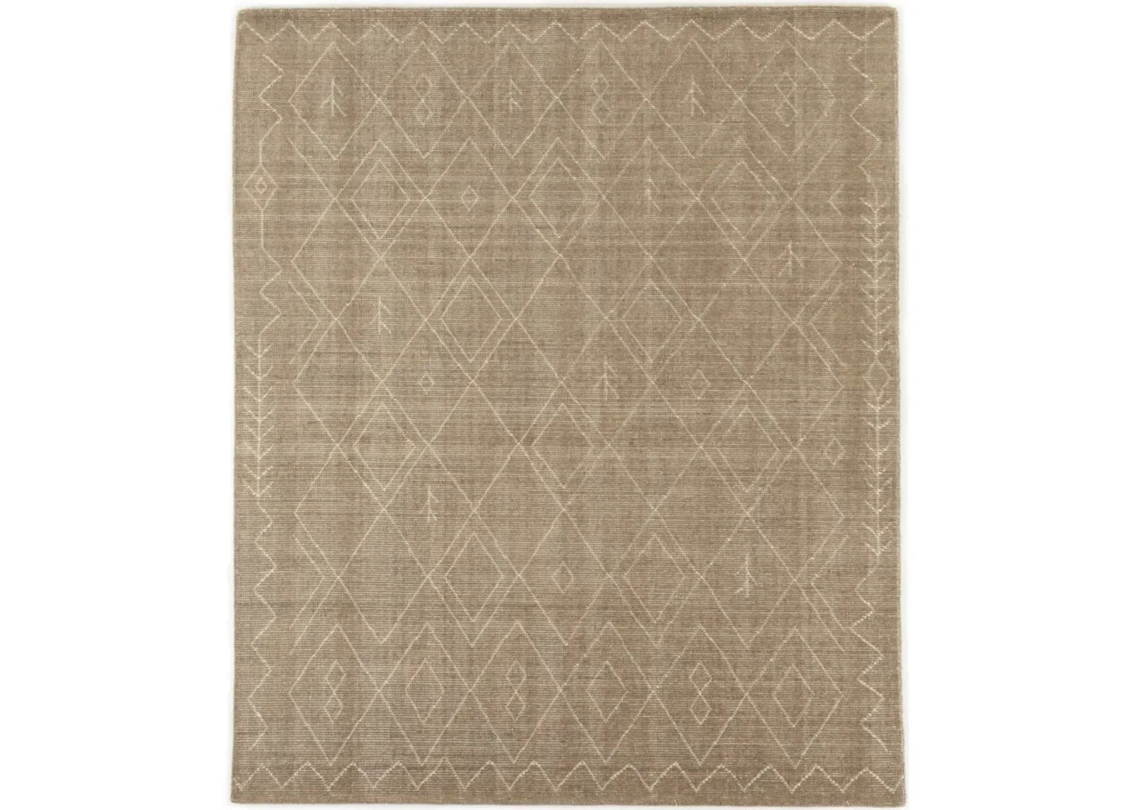 Nador Taupe Moroccan Hand Knotted 8' x 10' Rug