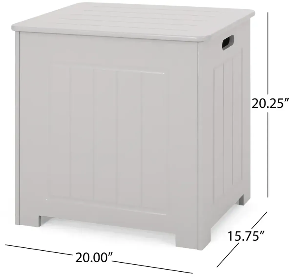 Tomo Laundry Hamper Bathroom Cabinet, Flip Top Storage, Gray - Benzara