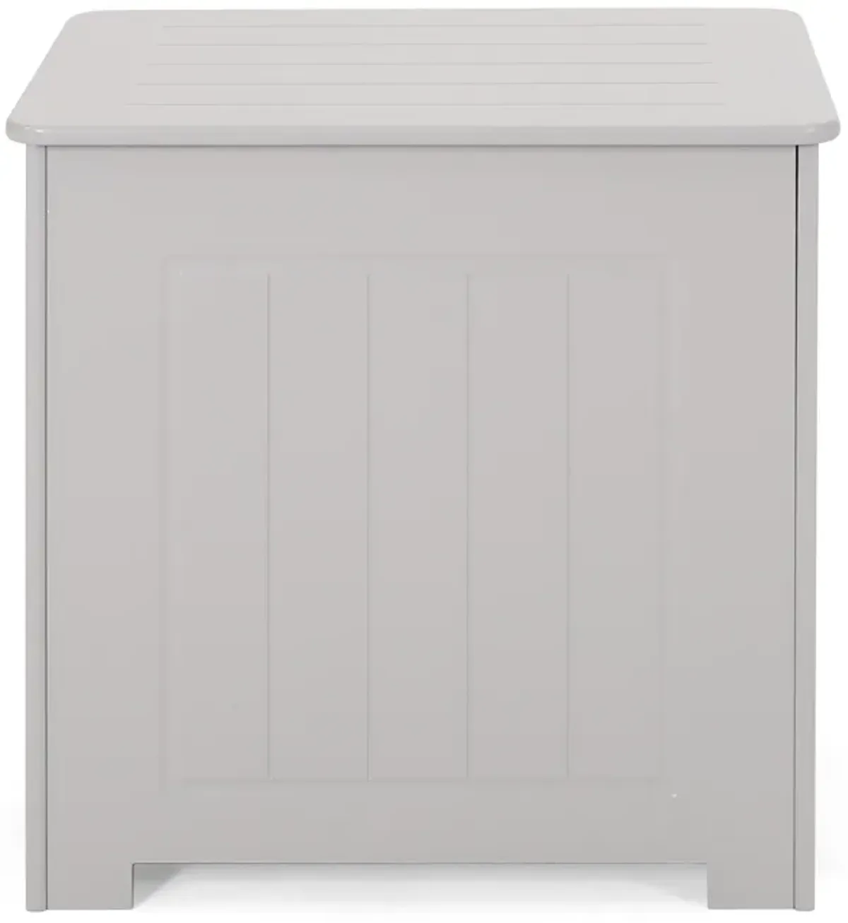 Tomo Laundry Hamper Bathroom Cabinet, Flip Top Storage, Gray - Benzara