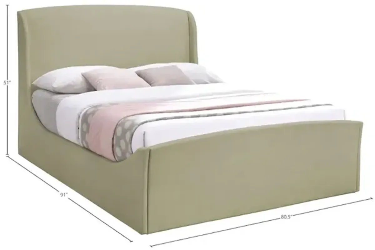 Meridian Furniture Tess Beige Velvet King Bed