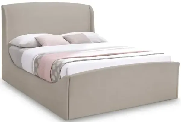 Meridian Furniture Tess Beige Velvet King Bed