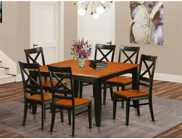7 PC Dining room set-Dining Table with 6 Wooden Dining Chairs
