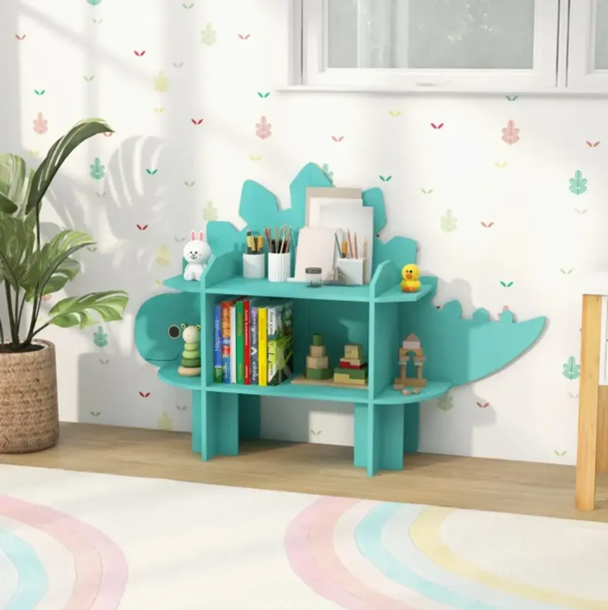 Hivvago Kids Bookcase Shelf Toy Storage Organizer with Open Storage Shelves