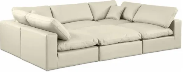 Meridian Furniture Comfy Cream Vegan Leather Modular Sectional