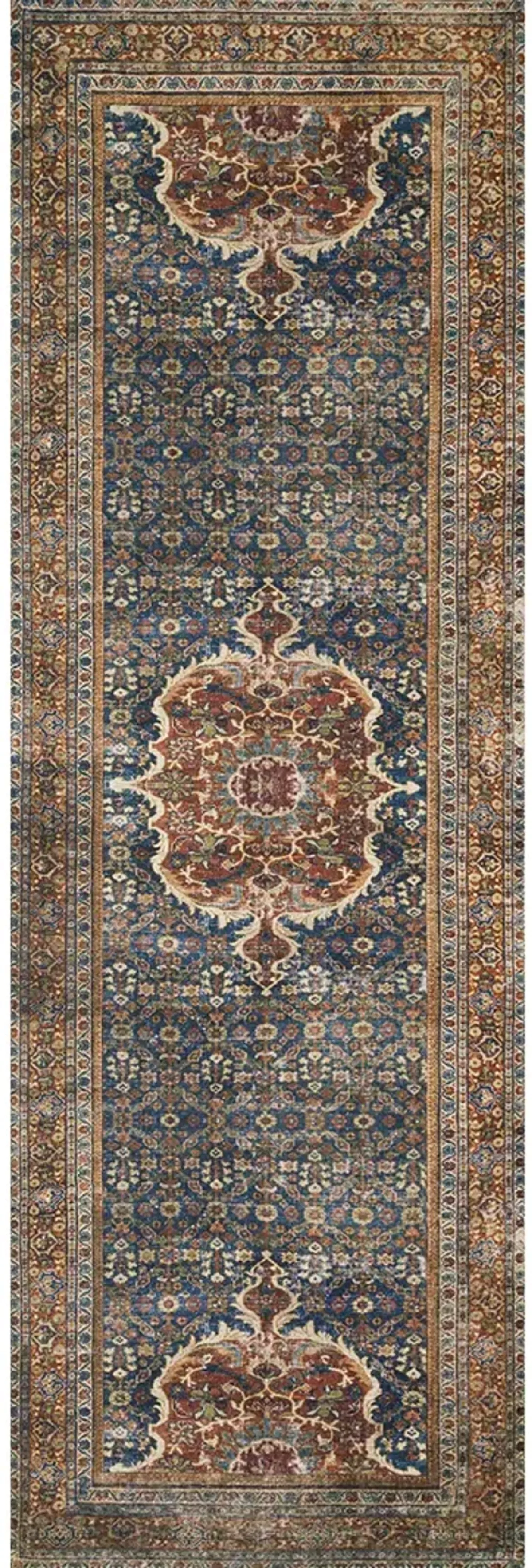 Layla LAY09 Cobalt Blue/Spice 2' x 5' Rug