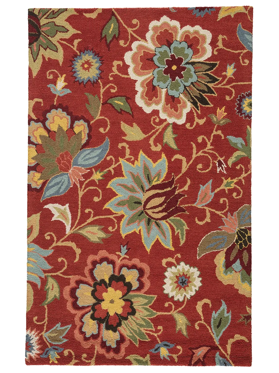 Hacienda Zamora Red 5' x 8' Rug