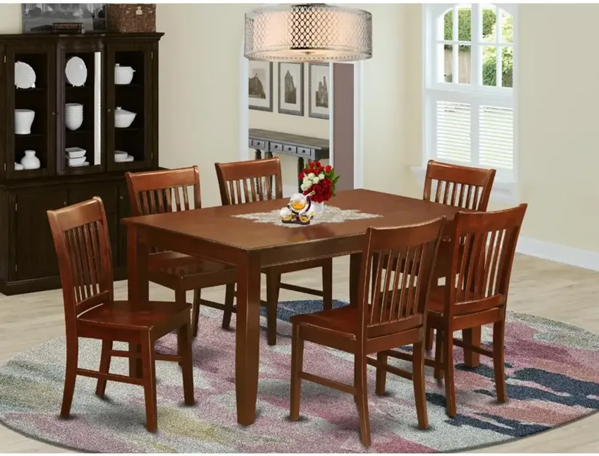 East West Furniture 7  Pc  Dining  room  set  for  6-  Dining  Table  and  6  Dining  Chairs