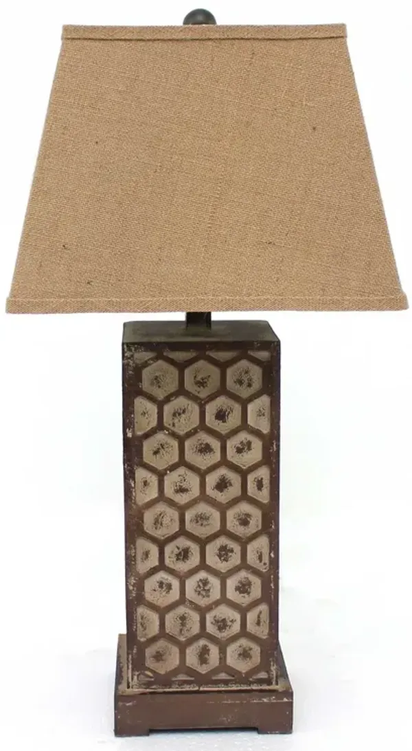 Hivvago 29" Brown Solid Wood Bedside Table Lamp With Brown Shade
