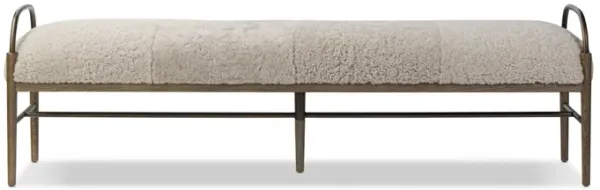 Demi Beige Shearling Bench