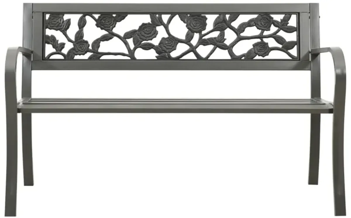 vidaXL Garden Bench 49.2" Steel Gray
