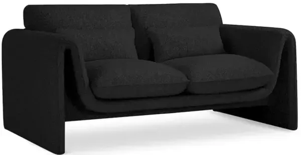Meridian Furniture Stylus Black Boucle Fabric Loveseat
