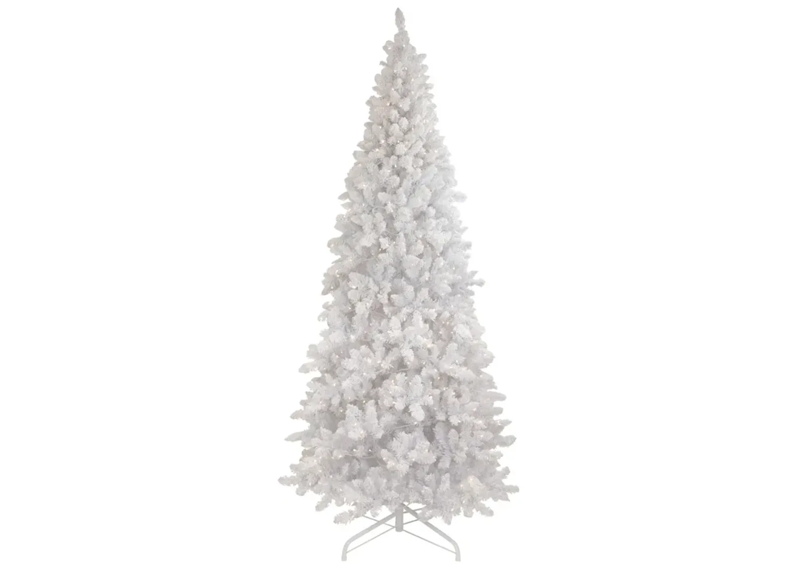 9' Pre-Lit Flocked Norway White Pine Artificial Christmas Tree  Warm White LED Lights