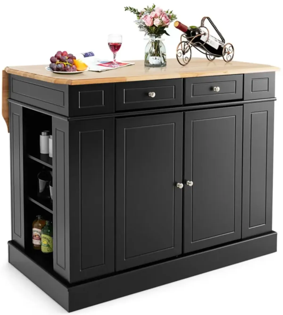 Hivvago Kitchen Island with Storage and 3-Level Adjustable Shelves