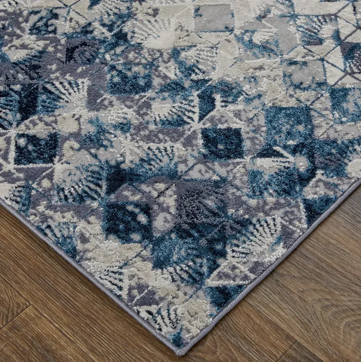 Indio 39H0F Blue/Ivory/Gray 6'7" x 9'6" Rug