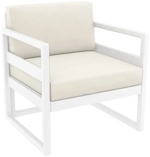 30" Taupe Brown Patio Club Chair with Sunbrella Cushion