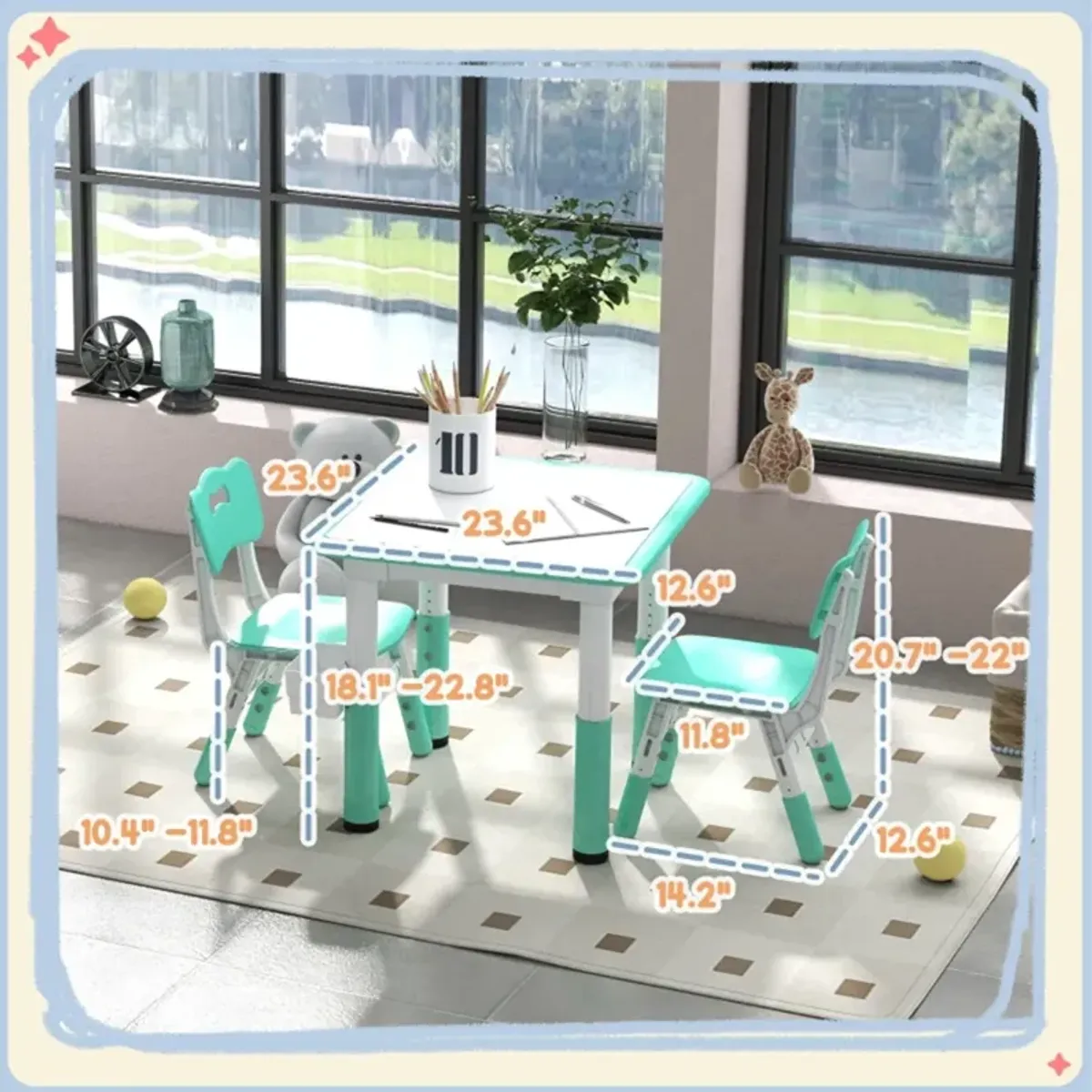 Table and Chair Set for Kids – Ideal for Bedrooms, Playrooms, and Studies