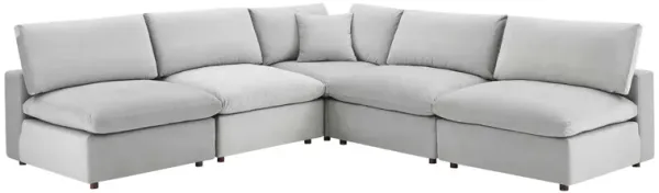 Commix Down Filled Overstuffed Performance Velvet 5-Piece Sectional Sofa
