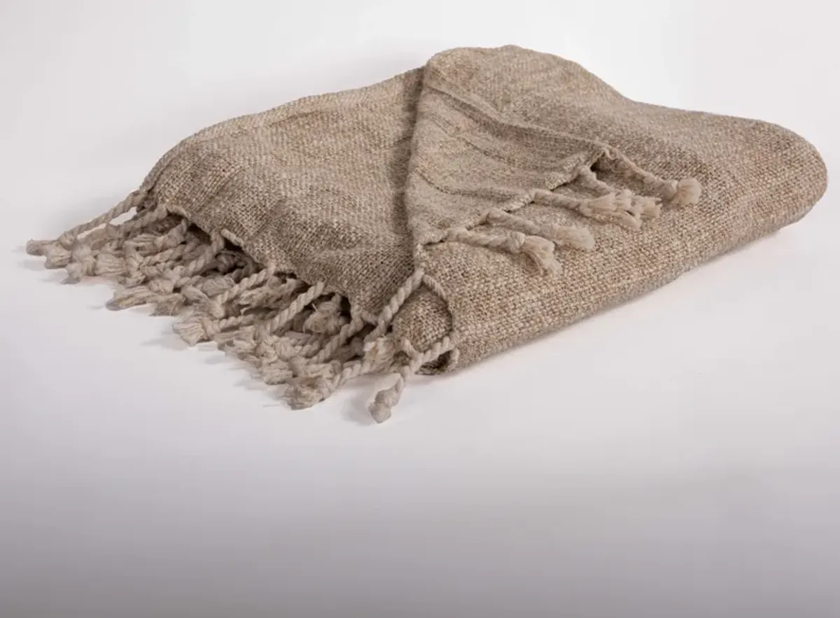 Natural 50" x 60" Throw Blanket