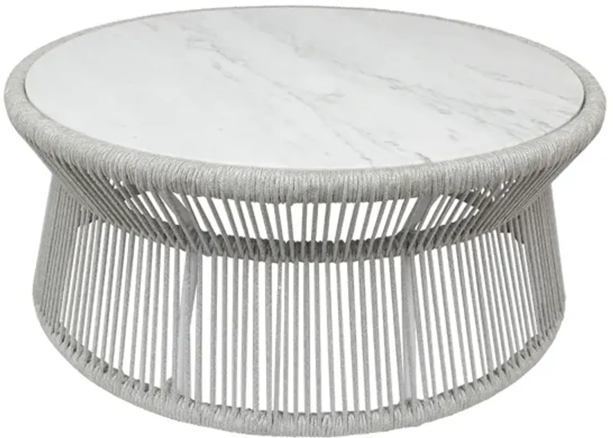 Miami Coffee Table with Honed Cararra Marble Top