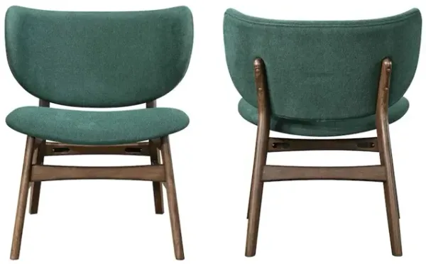 New Classic Furniture Adler 2-Piece Wood & Fabric Lounge Chair in Green