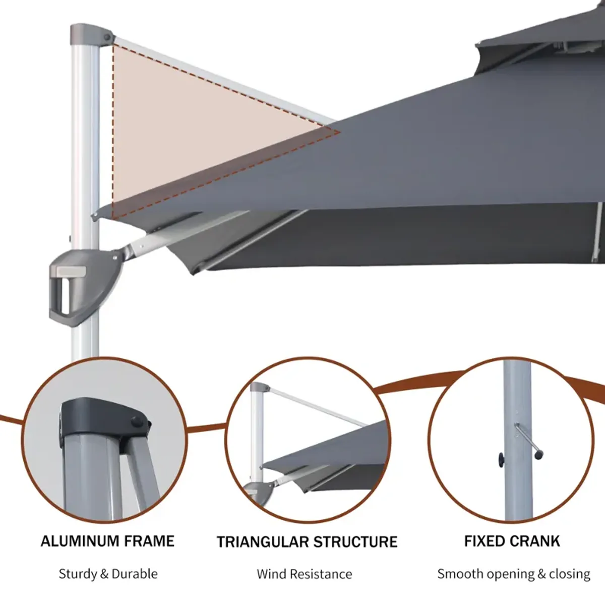 Mondawe 10 ft. Octagon Aluminum Cantilever Patio Umbrella 360� Rotation with Cover and Base Included