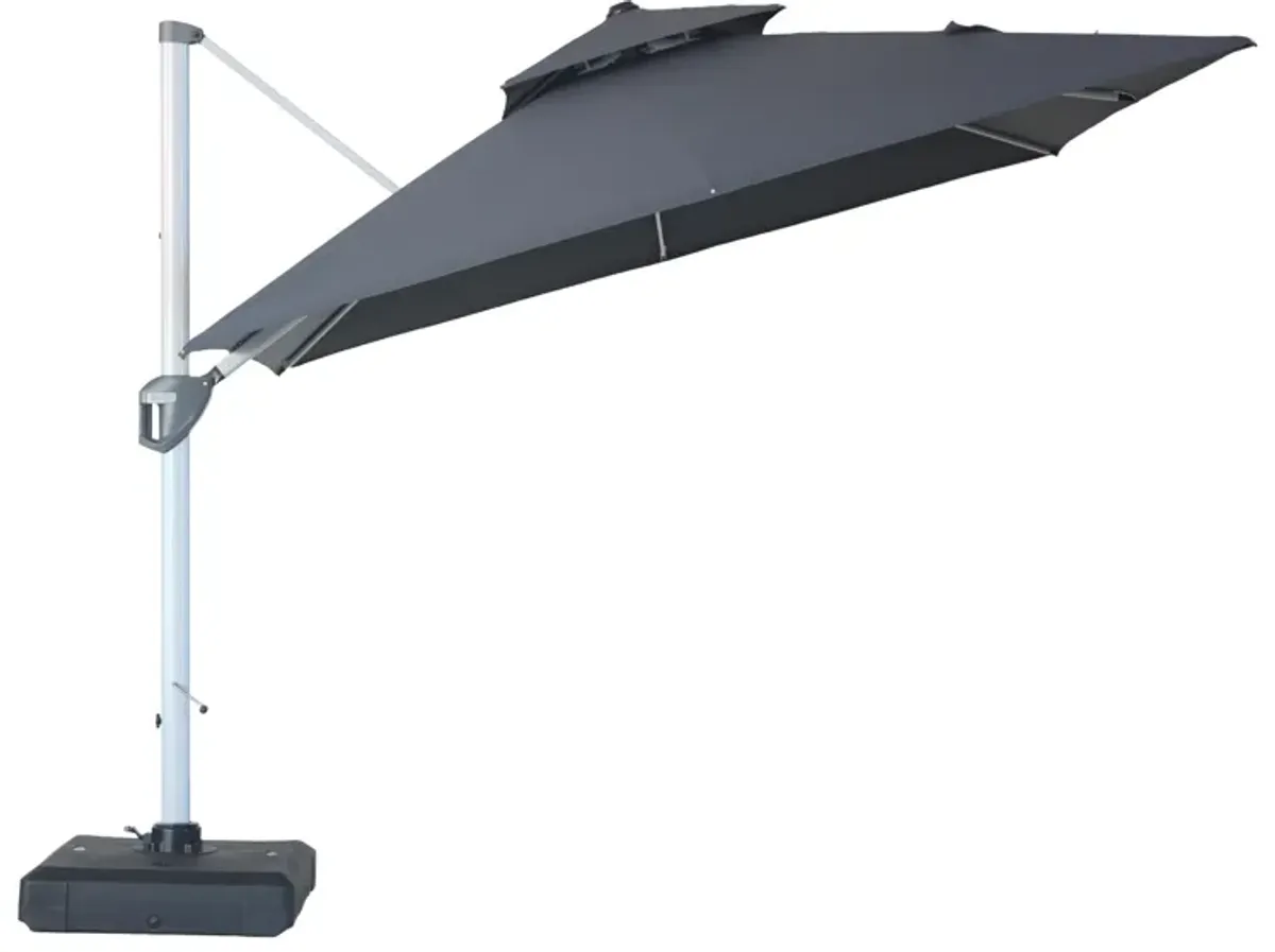 Mondawe 10 ft. Octagon Aluminum Cantilever Patio Umbrella 360� Rotation with Cover and Base Included