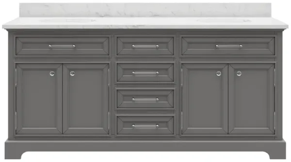 72 Inch Cashmere Grey Double Sink Bathroom Vanity From The Derby Collection
