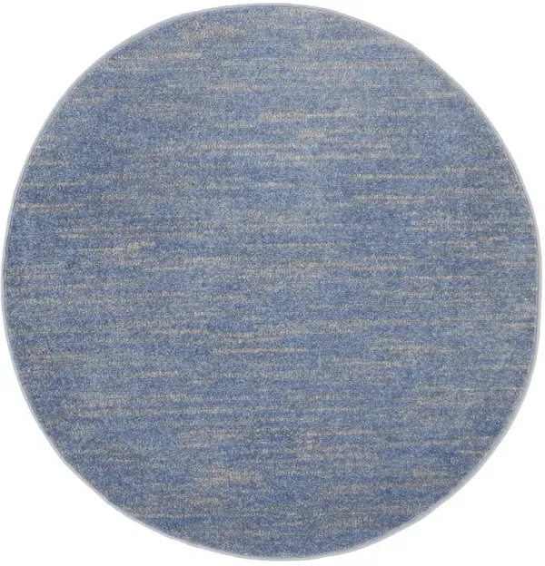 Nourison Essentials NRE01 Blue/Gray 4' x Round Rug