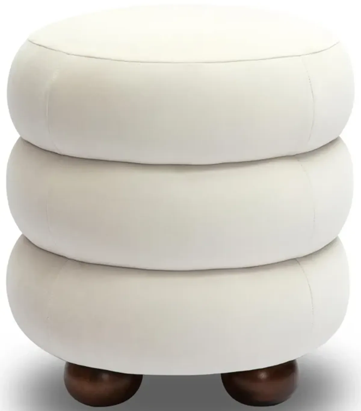 Stefanie Cream Velvet Ottoman