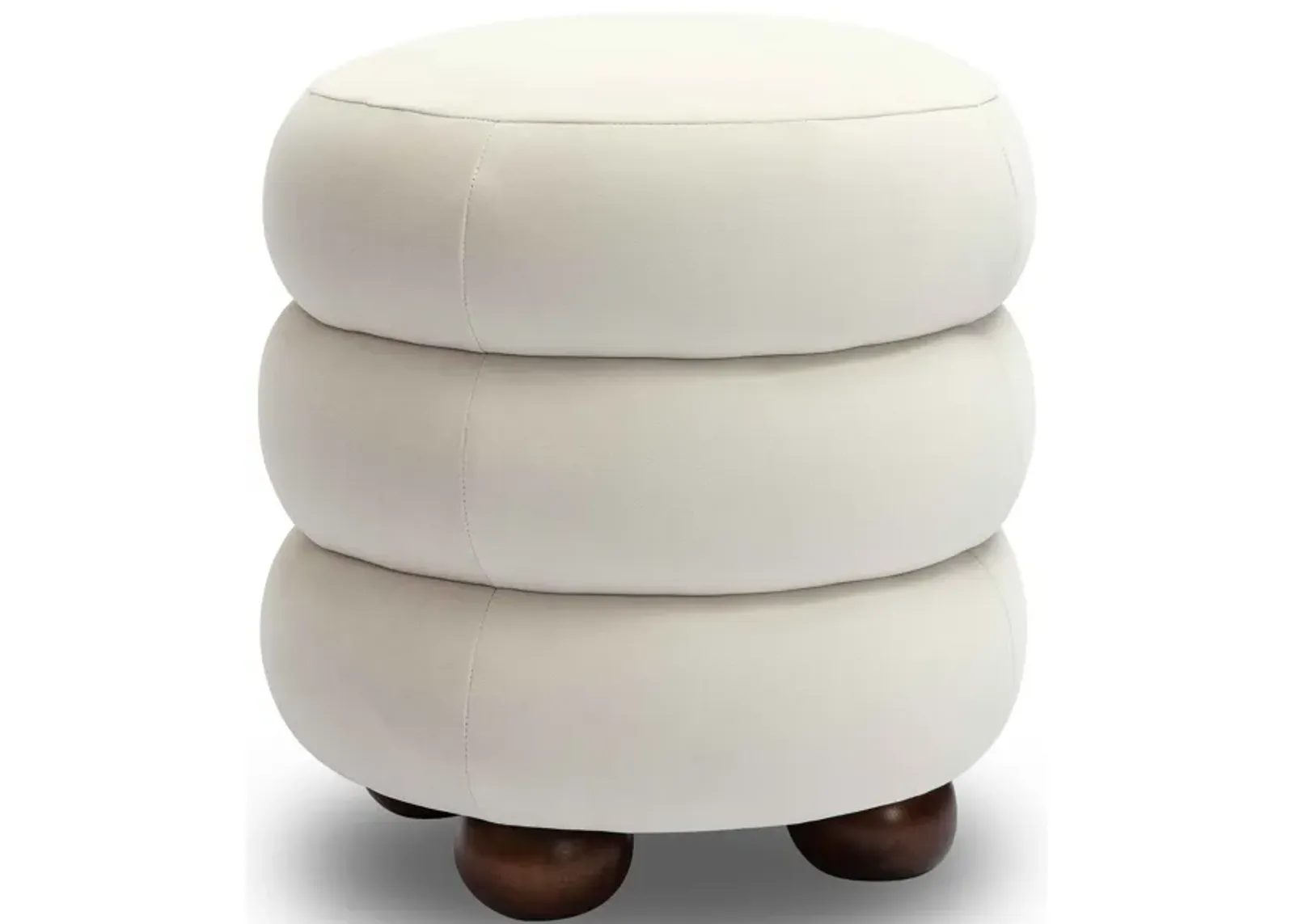 Stefanie Cream Velvet Ottoman