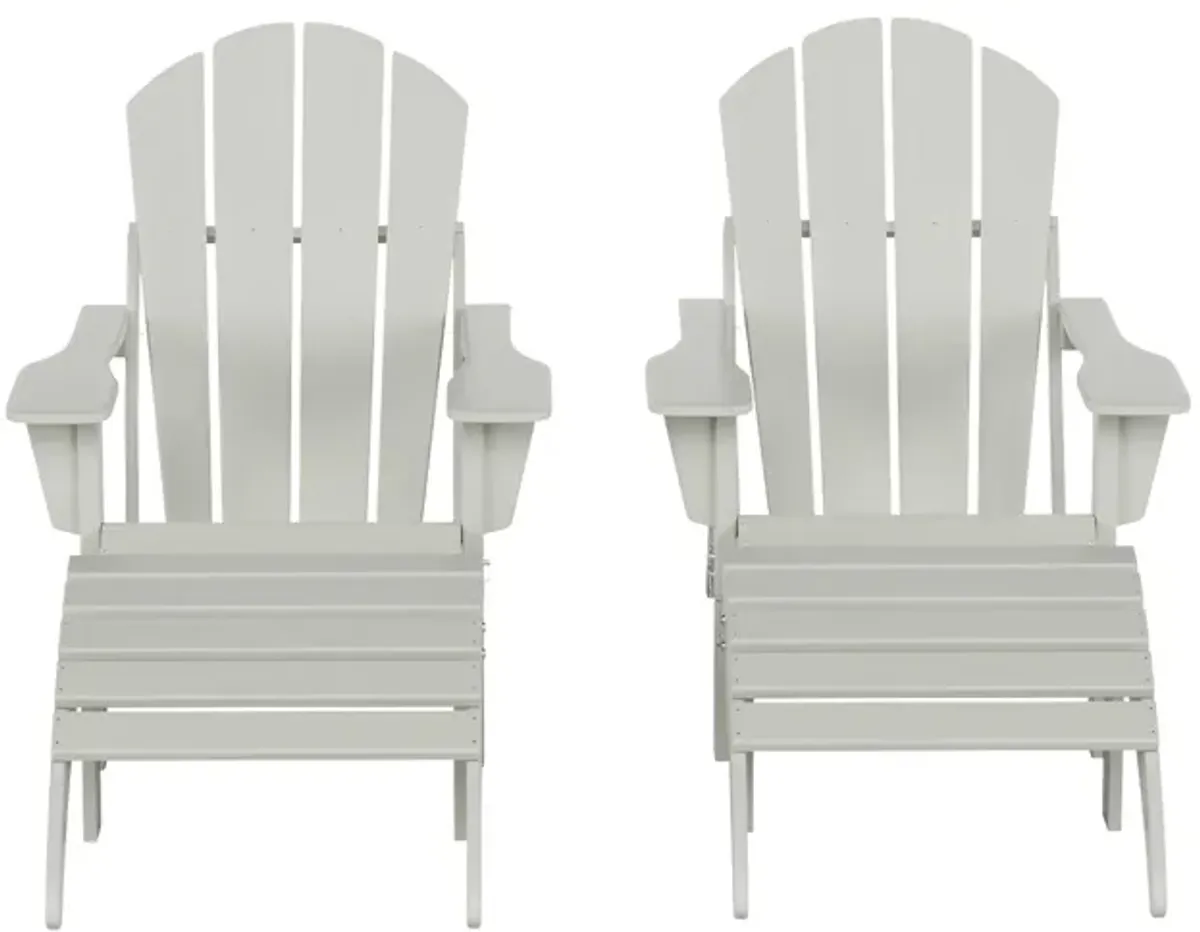 WestinTrends 4-Piece Folding Adirondack Chair With Footrest Ottoman Set